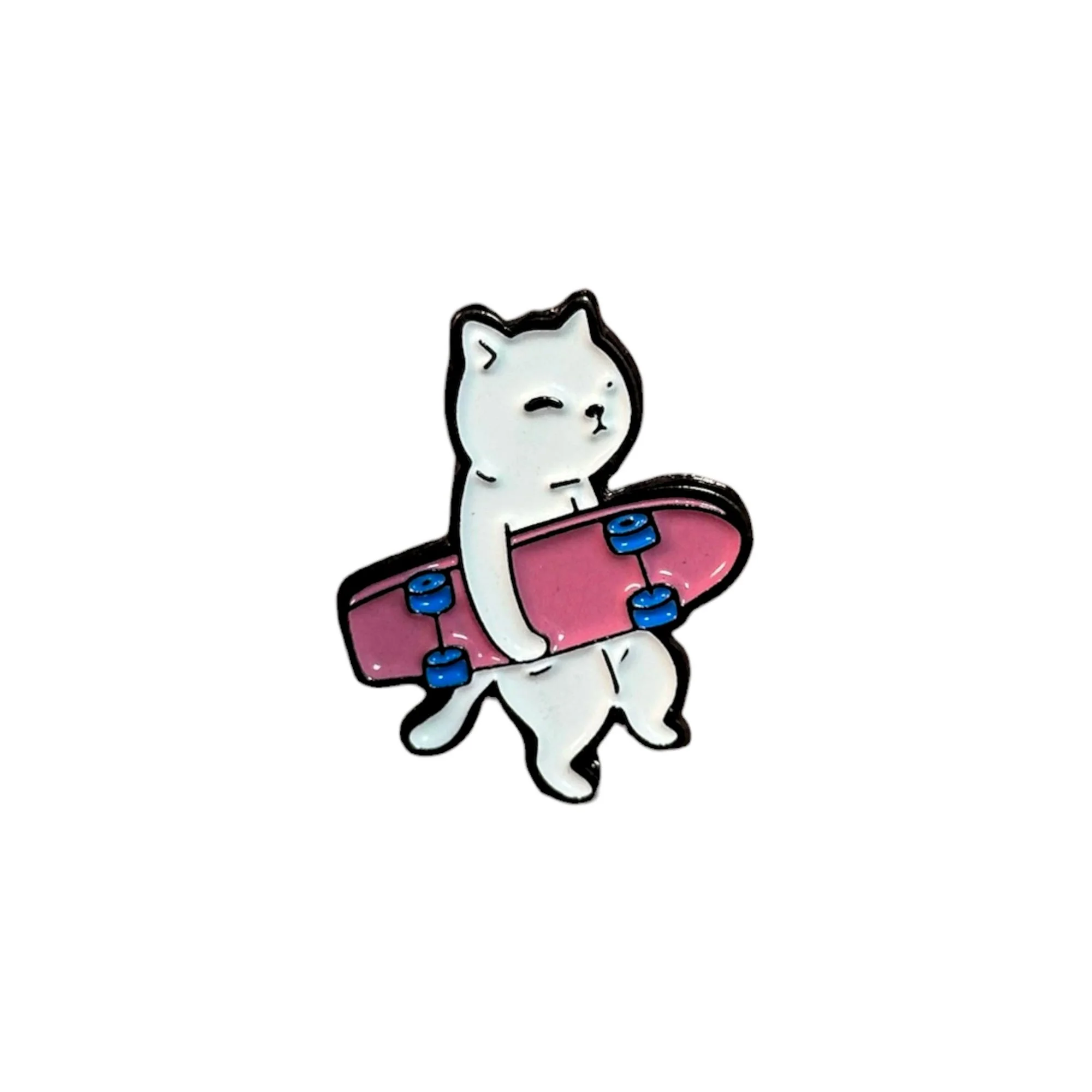 Pin: Gato Patineta Rosada